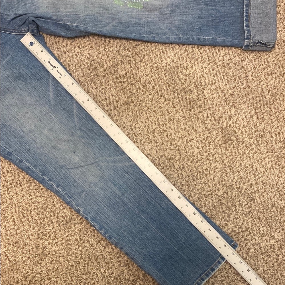 Z. Cavaricci Ladies Blue Straight Jeans w/Beading & Paint#M300-5664 Cut#CZ 0972 - Picture 13 of 16
